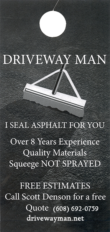 Graphic of Driveway Man door hanging advertisement